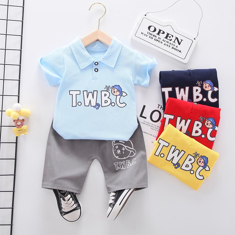 Toddler Boy Letter Pattern Shirt T-shirt & Character Pattern Shorts Wholesale Children's Clothing - PrettyKid
