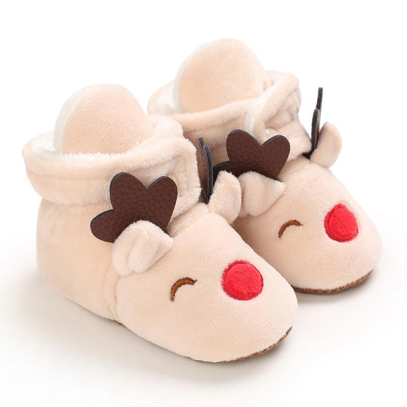 Baby Boys Girls Autumn Winter Cute Cartoon Animal Soft Soled Warm Walking Shoes - PrettyKid