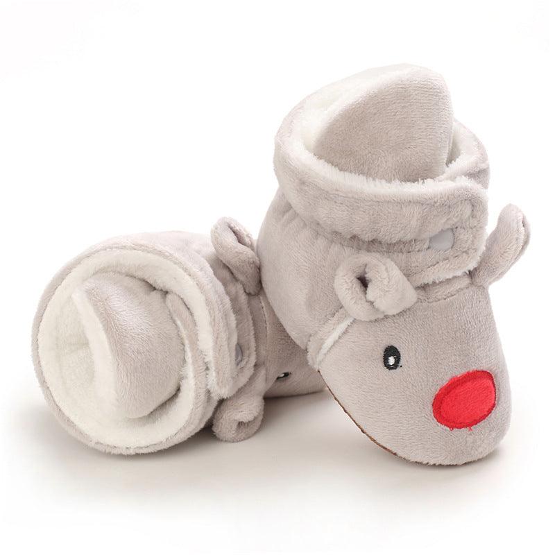 Baby Boys Girls Autumn Winter Cute Cartoon Animal Soft Soled Warm Walking Shoes - PrettyKid