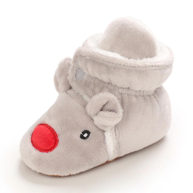 Baby Boys Girls Autumn Winter Cute Cartoon Animal Soft Soled Warm Walking Shoes - PrettyKid