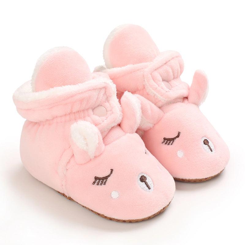 Baby Boys Girls Autumn Winter Cute Cartoon Animal Soft Soled Warm Walking Shoes - PrettyKid