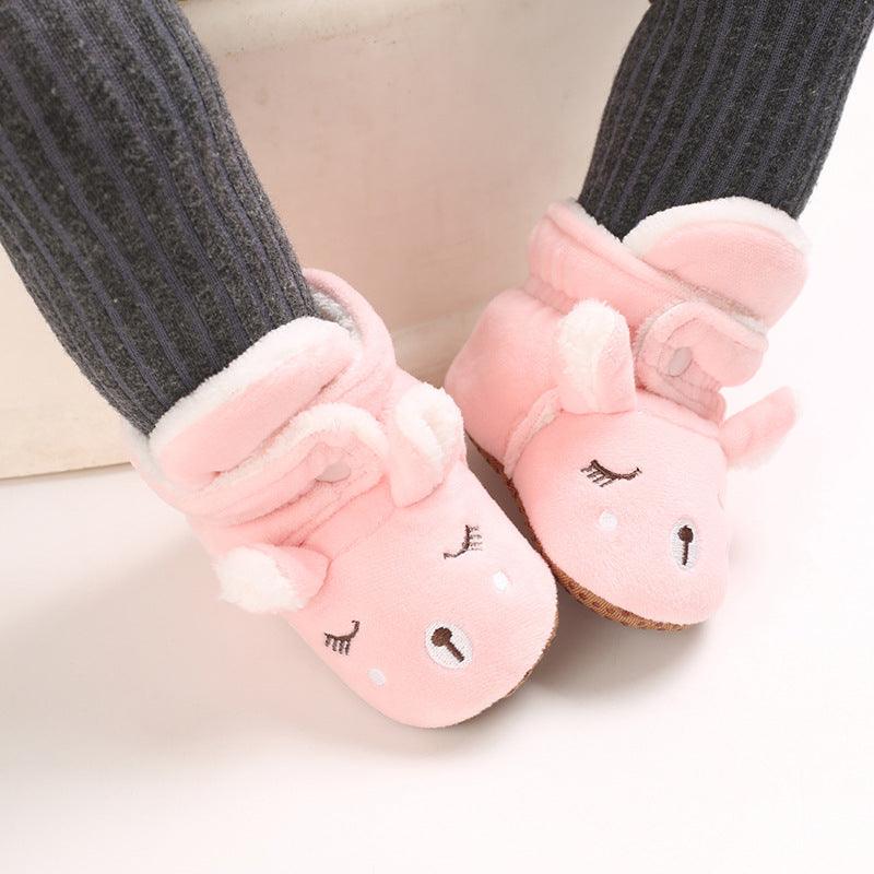 Baby Boys Girls Autumn Winter Cute Cartoon Animal Soft Soled Warm Walking Shoes - PrettyKid