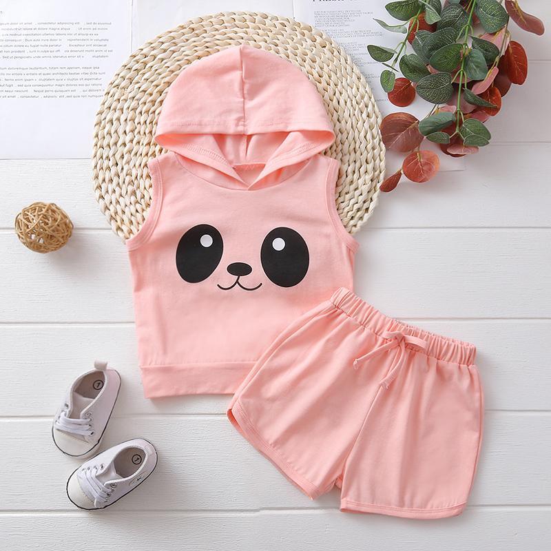 Baby Sleeveless Hooded Eye Top & Shorts Children's Clothing - PrettyKid