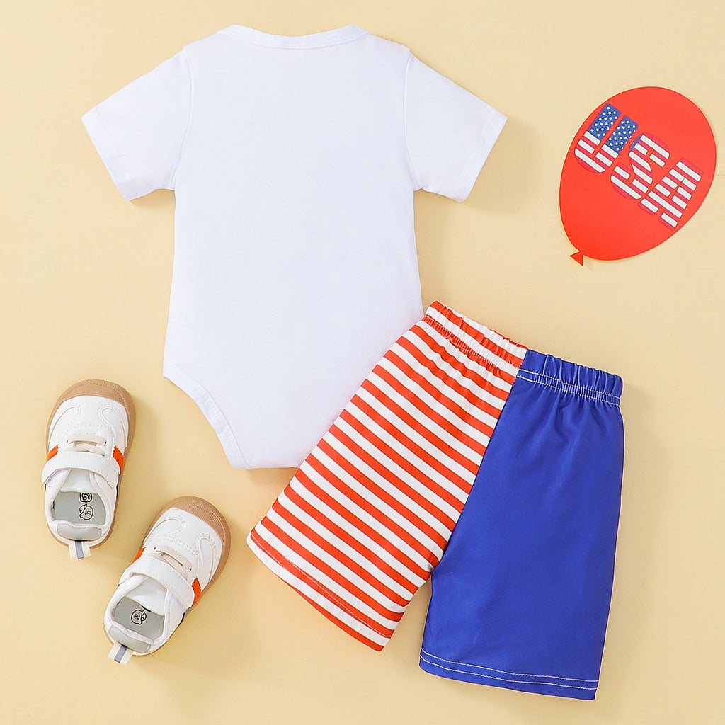 0-18M Baby Boys Birthday Sets Bodysuit & Sdhorts Independence Day Wholesale Baby Clothes In Bulk - PrettyKid