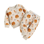 0-24M Unisex Baby Outfits Sets Tiger Bear Print Pullover And Pants Baby Wholesale Clothing - PrettyKid