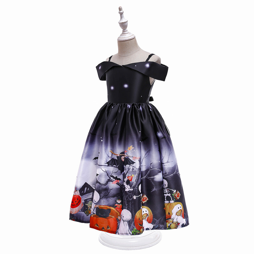 Kids Girls' Boat Neck Suspender Skirt Halloween Costume - PrettyKid