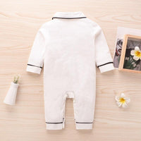 Baby Boys Girls Solid Color Long-sleeved Jumpsuit Home Service - PrettyKid