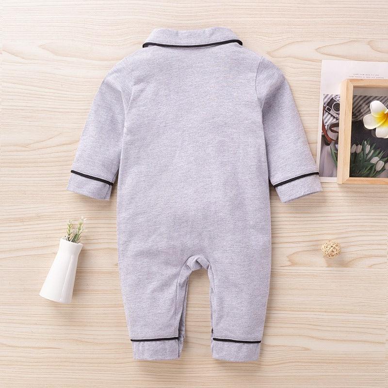 Baby Boys Girls Solid Color Long-sleeved Jumpsuit Home Service - PrettyKid