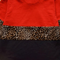 Toddler Kids Solid Color Leopard Print Patchwork Long Sleeve Hooded Suit - PrettyKid