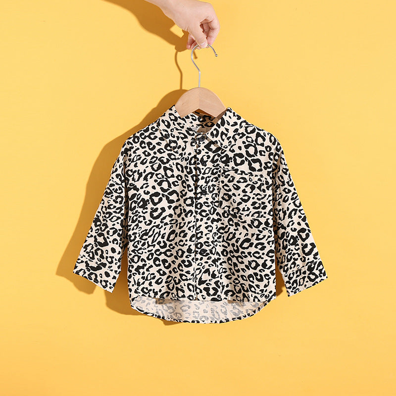 Toddler Kids Boys Leopard Print Shirt - PrettyKid
