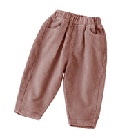 Toddler Kids Boys Girls Solid Corduroy Casual Slacks - PrettyKid