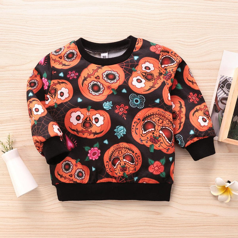 Toddler kids long sleeve cartoon printed long sleeve round neck sweater bottoming shirt - PrettyKid