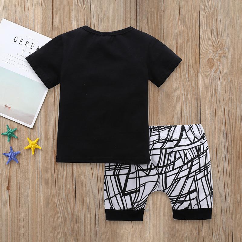 2-piece Letter Pattern T-shirt & Pants for Baby Boy - PrettyKid