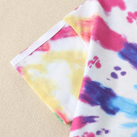 Toddler Girl 2pcs Tie Dye Pattern Summer Suit T-Shirt & Shorts - PrettyKid