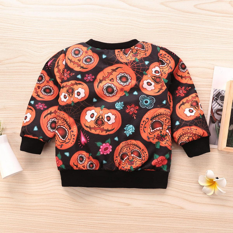 Toddler kids long sleeve cartoon printed long sleeve round neck sweater bottoming shirt - PrettyKid