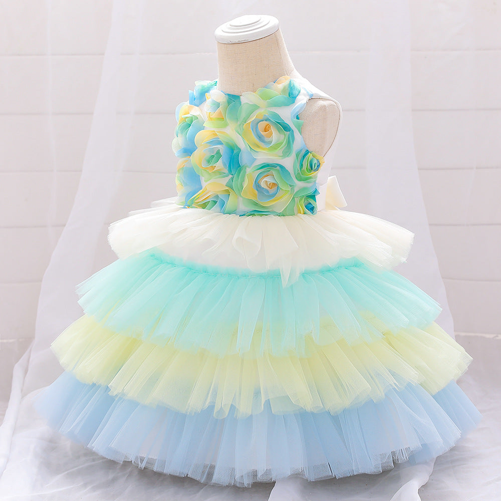 Baby Girls Princess Skirt Rainbow Cake Puffy Skirt - PrettyKid