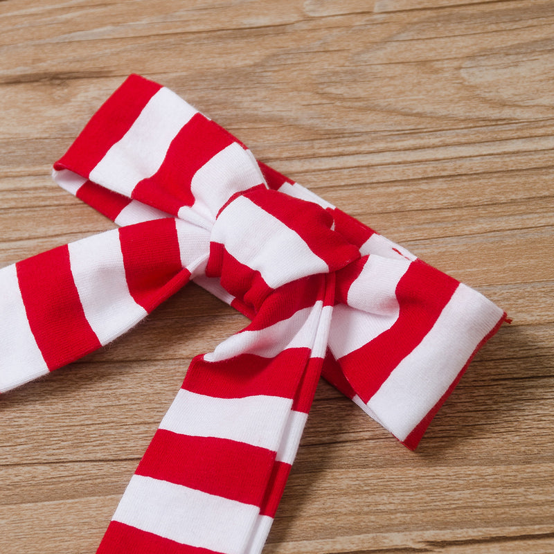 Toddler kids boys girlsââ‚?striped red letter print Christmas jumpsuit - PrettyKid