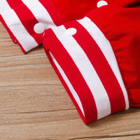 Toddler kids boys girlsââ‚?striped red letter print Christmas jumpsuit - PrettyKid