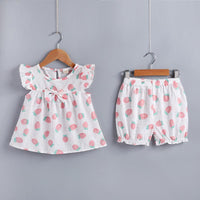 2-piece Strawberry Printed Blouse & Pants for Toddler Girl - PrettyKid