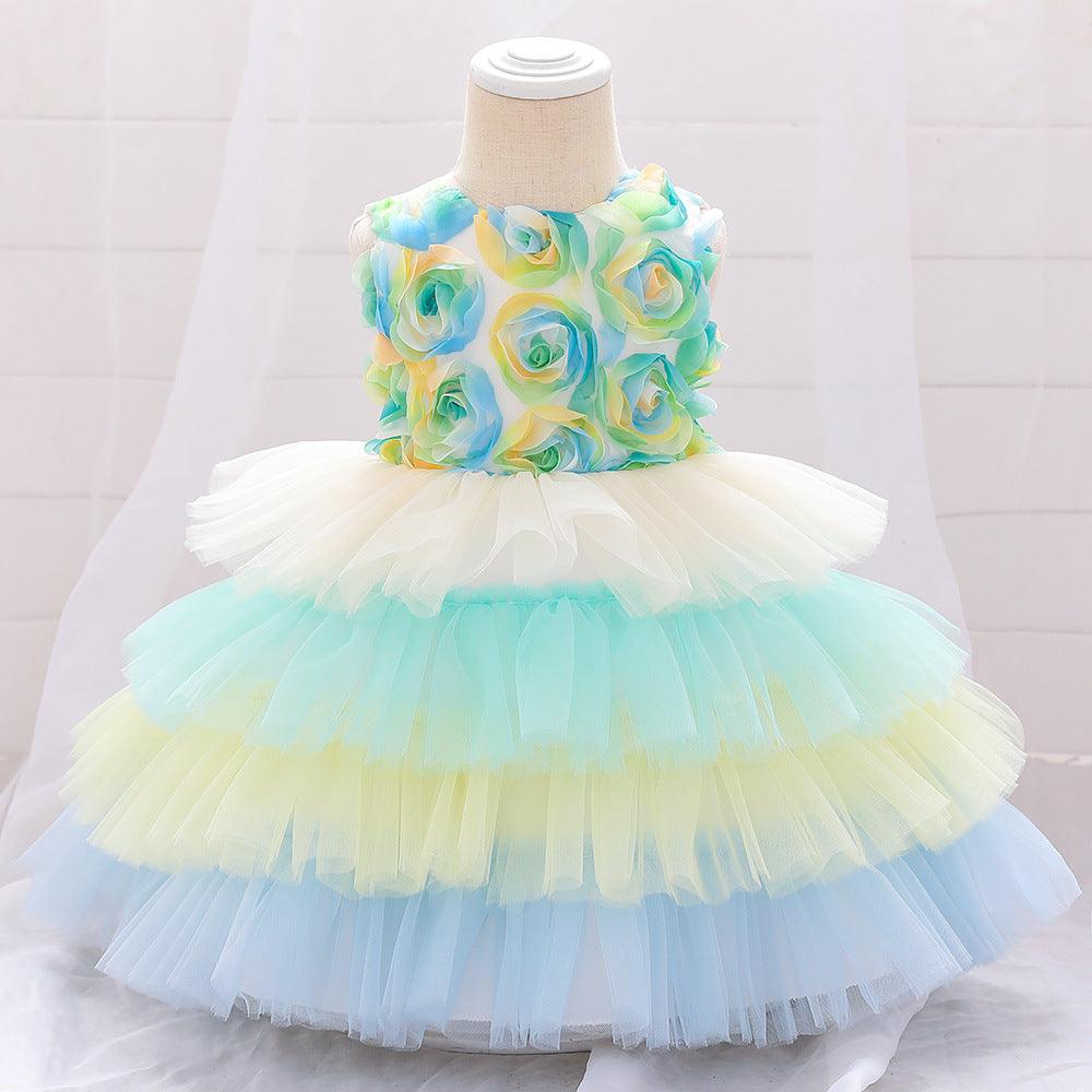 Baby Girls Princess Skirt Rainbow Cake Puffy Skirt - PrettyKid