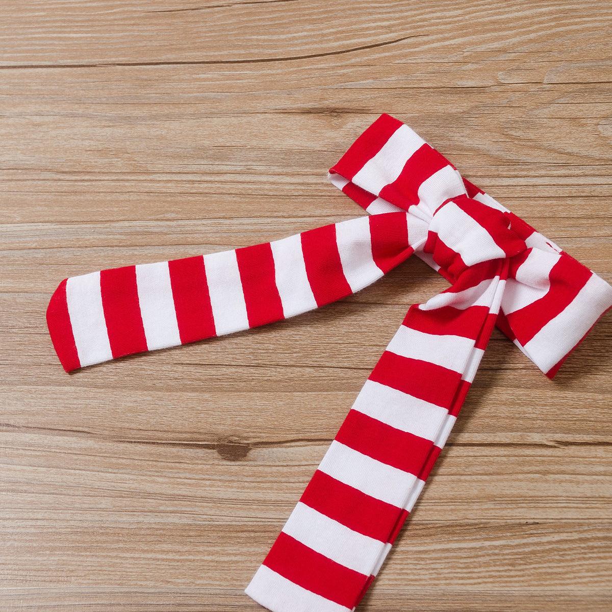 Toddler kids boys girlsââ‚?striped red letter print Christmas jumpsuit - PrettyKid