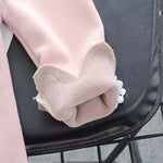2021 Baby Girl Winter Organic Cotton Velvet Leggings New Baby Lace Princess Pants Elastic Pants Adjustable Wholesale - PrettyKid