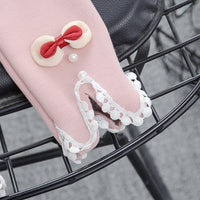 2021 Baby Girl Winter Organic Cotton Velvet Leggings New Baby Lace Princess Pants Elastic Pants Adjustable Wholesale - PrettyKid