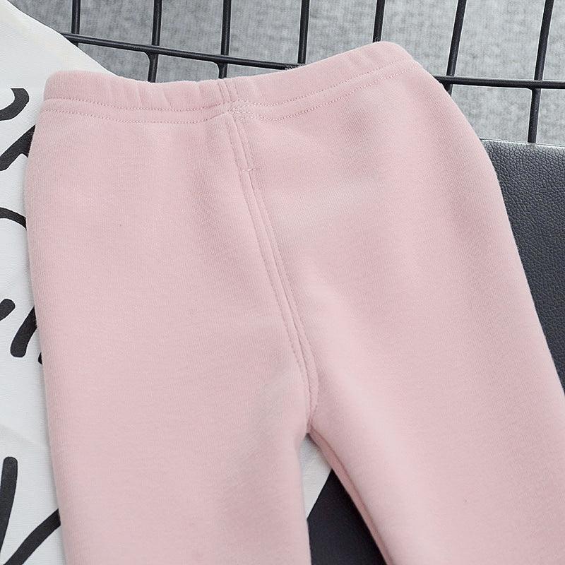 2021 Baby Girl Winter Organic Cotton Velvet Leggings New Baby Lace Princess Pants Elastic Pants Adjustable Wholesale - PrettyKid