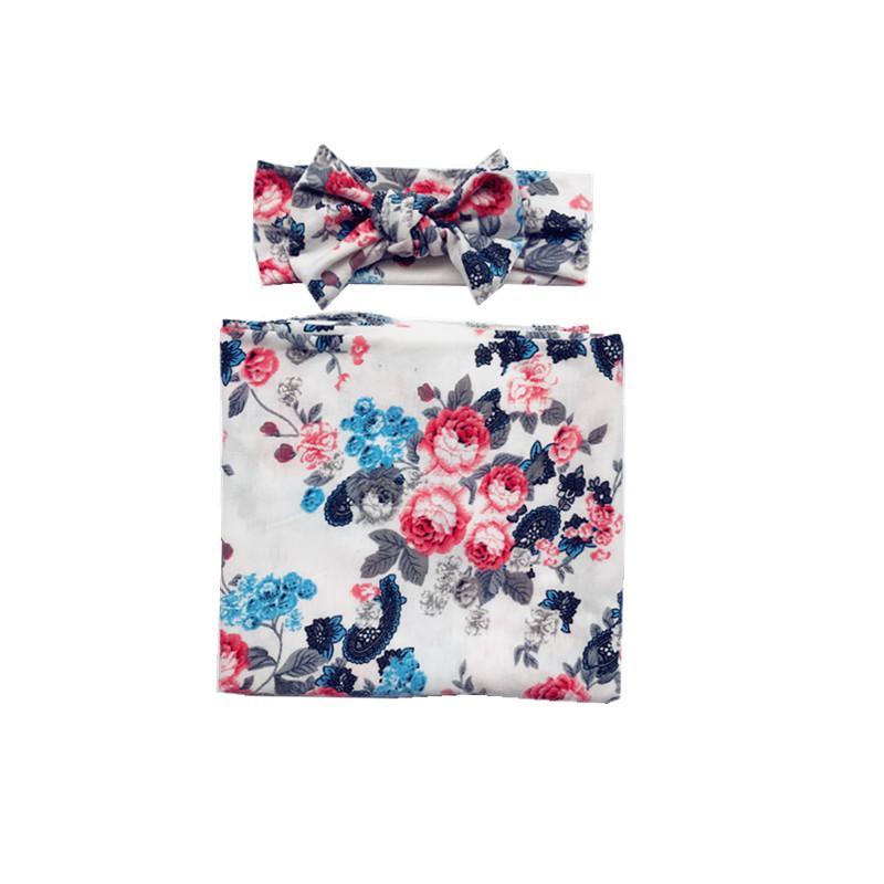 2-Piece Floral Wrapping Towel and Headband Set - PrettyKid