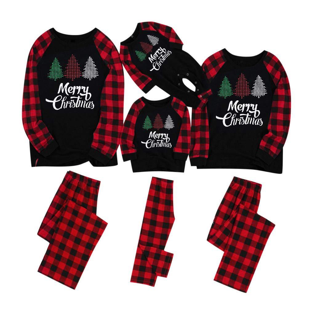 Mommy and Me Christmas Tree Printed Pajamas Christmas Parent-child Clothes - PrettyKid