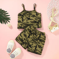 Toddler Girl Camouflage Top & Shorts - PrettyKid