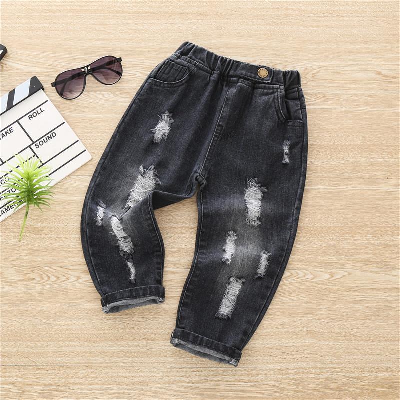Solid Torn Jeans for Toddler Girl - PrettyKid