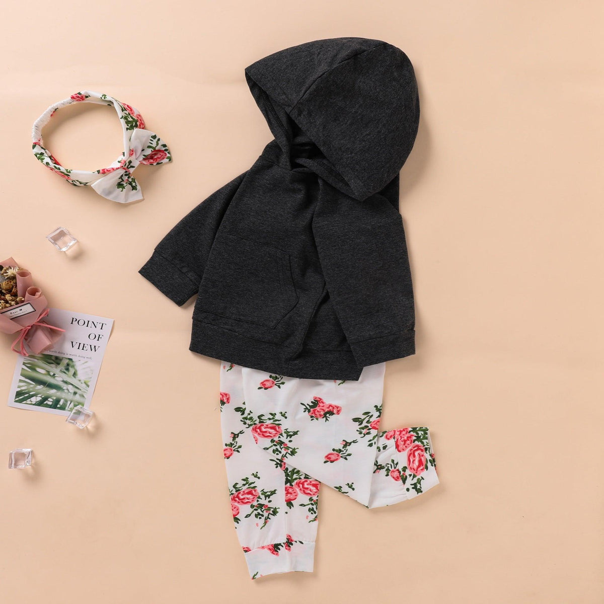 Toddler kidsââ‚?long sleeved hoodie printed trousers casual 3-piece set - PrettyKid