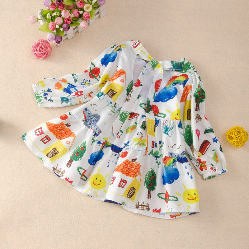 Toddler Girls' Long Sleeve Floral Dress - PrettyKid