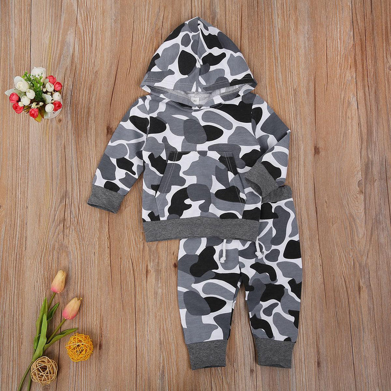 Toddler Kids Boys' Hooded Camouflage Suit - PrettyKid