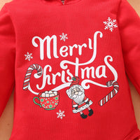 Baby Boys Girls Christmas Letter Printed Long Sleeve Antler Hoodie Jumpsuit - PrettyKid