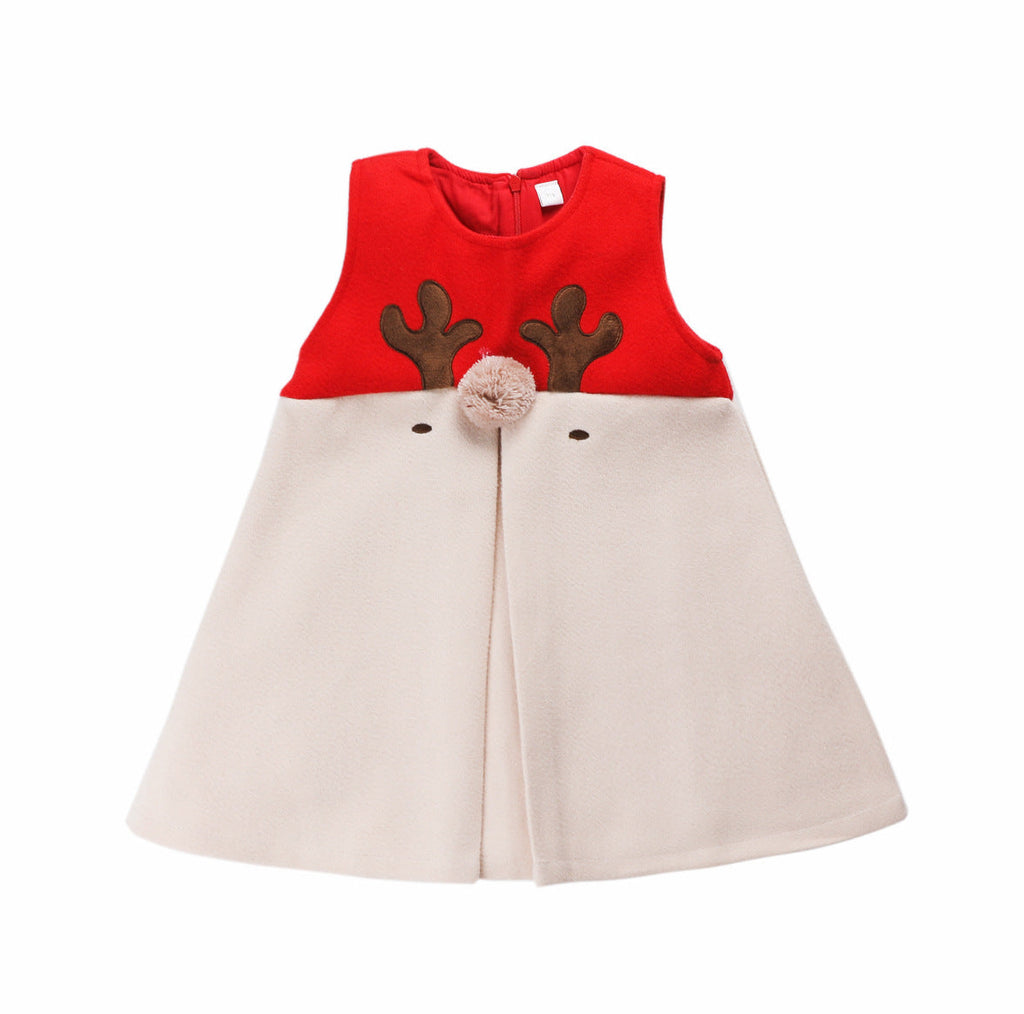 Christmas Sleeveless Colorblock Baby Girl Tank Dress - PrettyKid