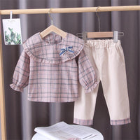 2-piece Plaid Shirts & Pants for Toddler Girl - PrettyKid