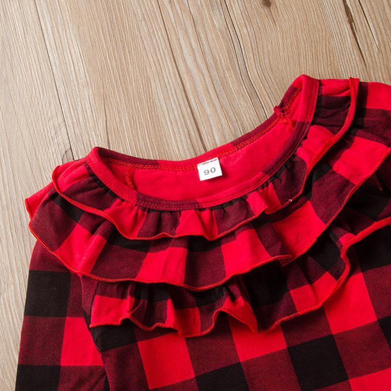 3-piece Plaid Pattern clothes & Short skirt & Headband for Children Girl - PrettyKid