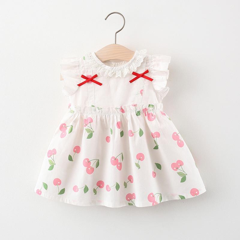 Grow Girl Sleeveless Cherry Pattern Dress - PrettyKid