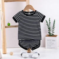 Baby Boy Sets Striped T-Shirt & Shorts Summer Baby Clothes In Bulk - PrettyKid