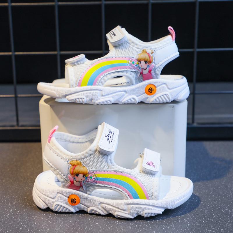 wholesale baby onesies usa Toddler Girl's Rainbow Girl Pattern Sandals Wholesale - PrettyKid