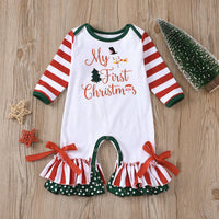 Baby Letter Printed Long Sleeve Jumpsuit Christmas Dress - PrettyKid