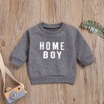 Toddler Kid Boys Girls Solid Letter Printed Round Neck Long Sleeve Sweater Top - PrettyKid