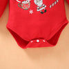 Baby Boys Girls Christmas Letter Printed Long Sleeve Antler Hoodie Jumpsuit - PrettyKid