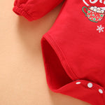 Baby Boys Girls Christmas Letter Printed Long Sleeve Antler Hoodie Jumpsuit - PrettyKid