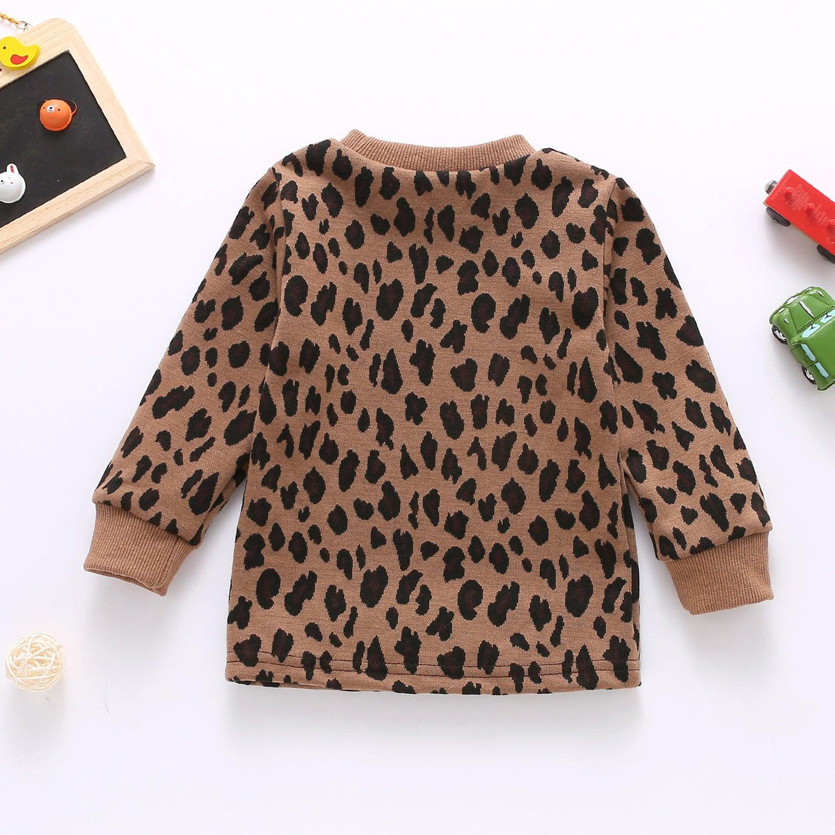 Toddler Kids Girls Leopard Print Round Neck Long Sleeve Top - PrettyKid