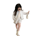 2 Pieces Set Baby Kid Girls Lace Jackets Outwears And Shorts - PrettyKid