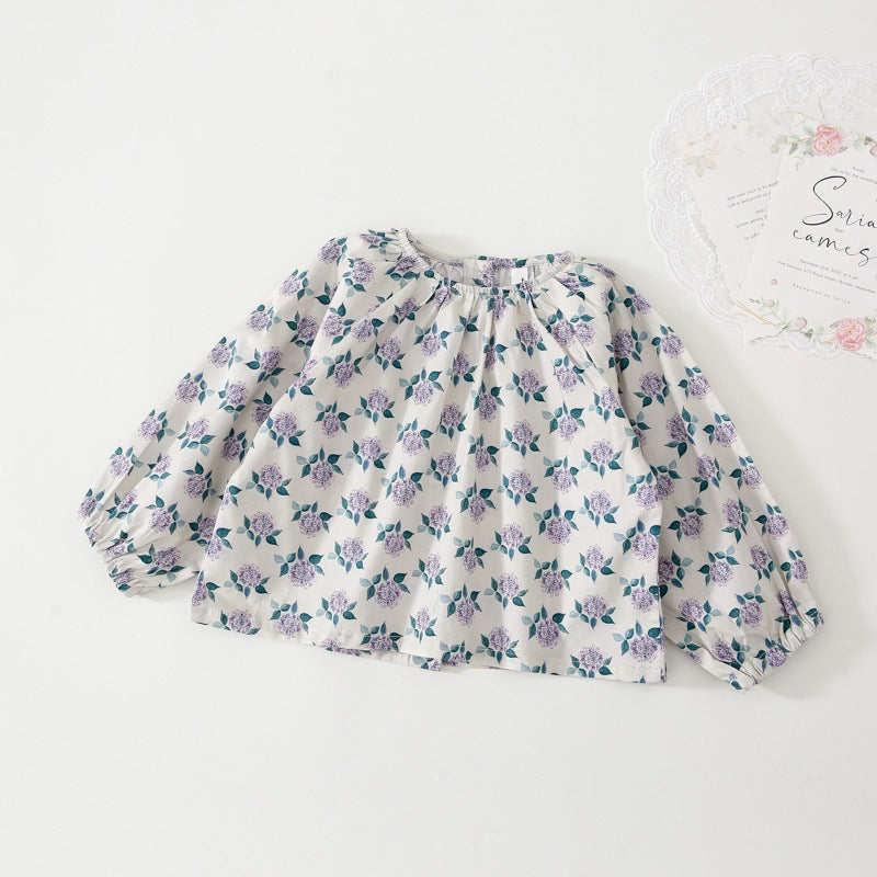 Baby Kid Girls Flower Print Tops - PrettyKid