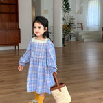 Baby Kid Girls Checked Lace Dresses - PrettyKid